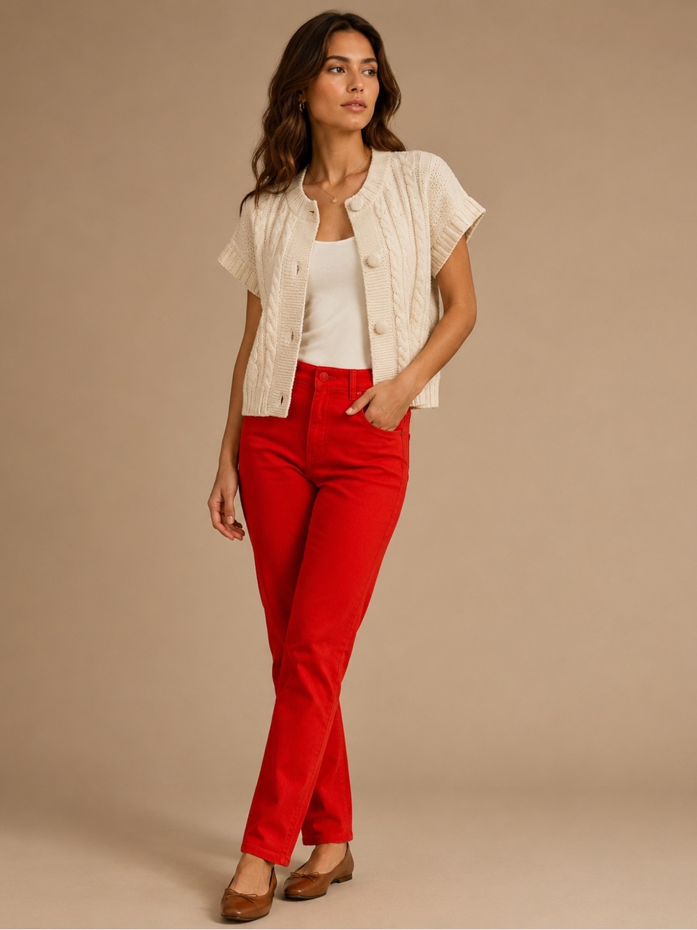 Arizona Jean Co Bright Red Skinny Pants Jeans Stretch Size 1
